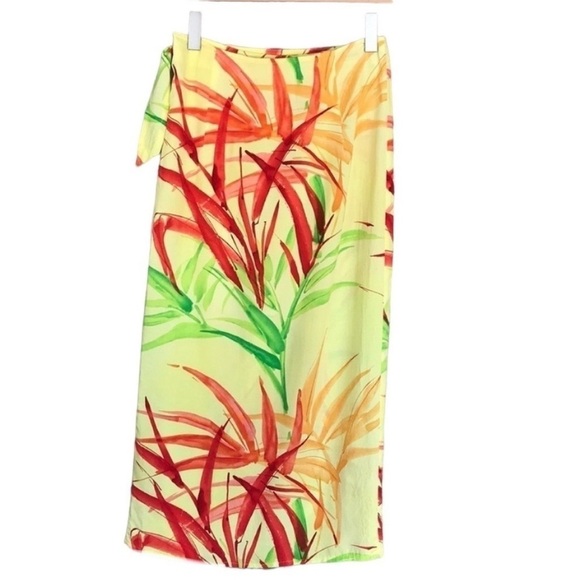 Jams World Vintage Rush Rushes Palm Print Maxi Wrap Skirt - Picture 3 of 10